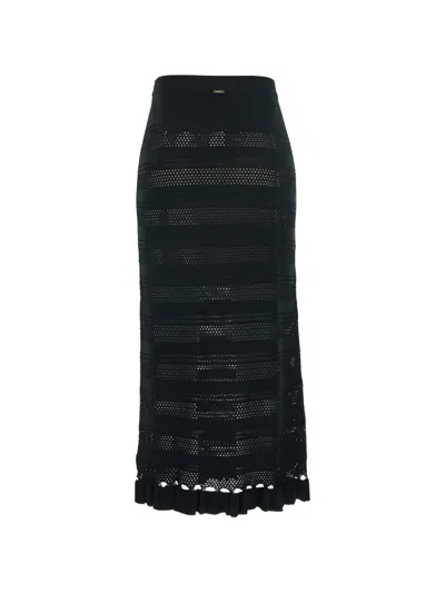 Twinset Ruffled-detail Skirt In Black