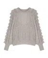 Twinset Ruffled-detailing Open-kinit Jumper In Gray