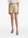 Twinset Ruffled High-waisted Shorts In Neutral