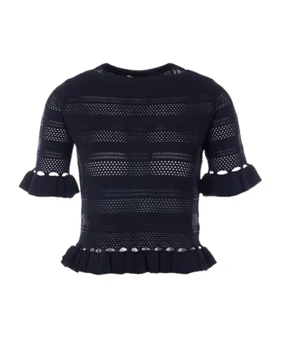 Twinset Ruffled Jumper In Black