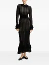 Twinset Ruffled Knitted Maxi Dress In Black