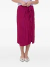 Twinset Ruffled Midi Skirt In Purple