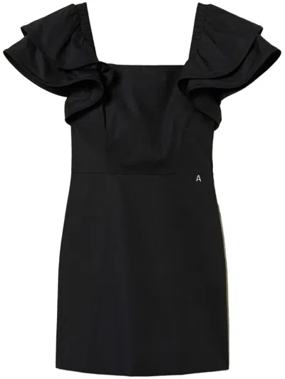 Twinset Ruffled Mini Dress In Black