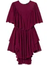 Twinset Purple Viscose Mini Dress In Red