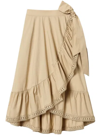 Twinset Ruffled Skirt In Neutrals