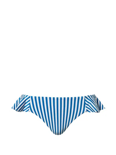 Twinset Ruffled Striped Bikini Bottoms In Multi