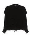 Twinset Twin-set Layered Black Blouse With Ruffled Detailing In Black