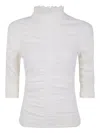 Twinset Ruffled Top In White