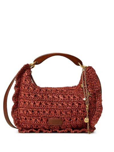 Twinset Ruffled Tote Bag In Red