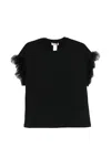 Twinset Ruffled T-shirt In Black