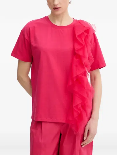 Twinset Ruffled T-shirt In Pink