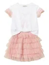 Twinset Ruffled Tulle Skirt Set In White