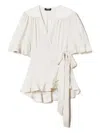 Twinset Ruffled Wrap Blouse In White
