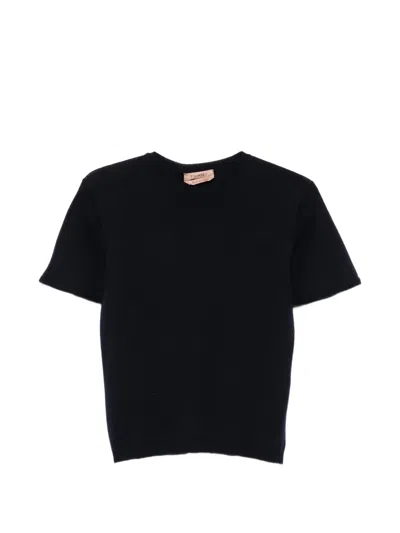 Twinset Ruffled-sleeve T-shirt In Black