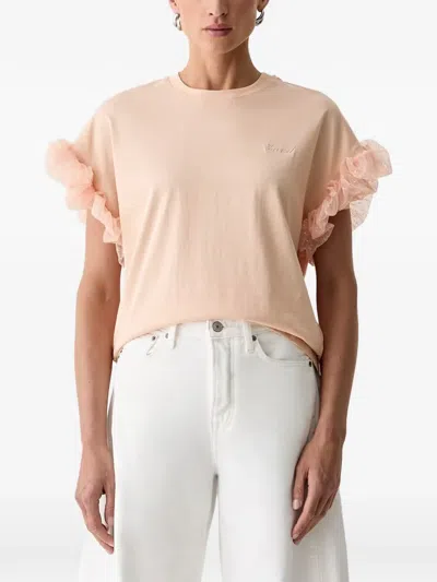 Twinset Ruffled-sleeve T-shirt In Pink