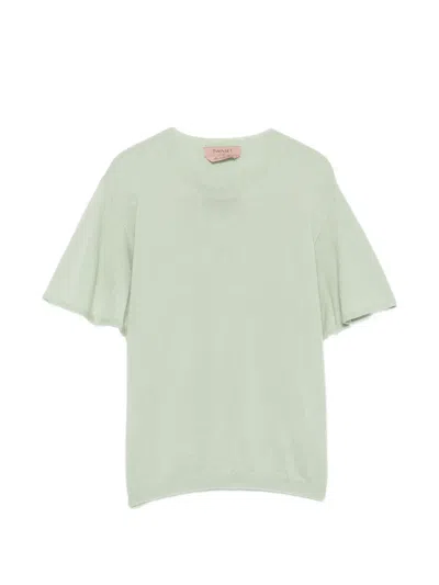 Twinset Ruffle-sleeve Sweater In Gray