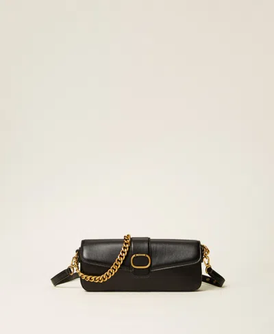 Twinset ‘amie' Leather Shoulder Bag In Black