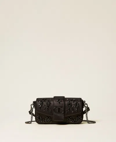 Twinset Sac À Bandoulière « Amie » En Satin Avec Strass