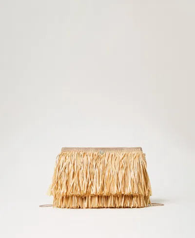 Twinset Sac À Bandoulière En Jute Avec Franges