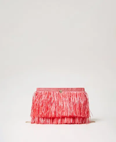 Twinset Sac À Bandoulière En Jute Avec Franges
