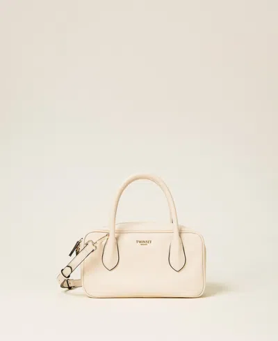 Twinset Sac Bowling Moyen Avec Logo In Neutral