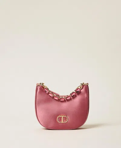 Twinset Sac « Croissant » En Satin Avec Strass