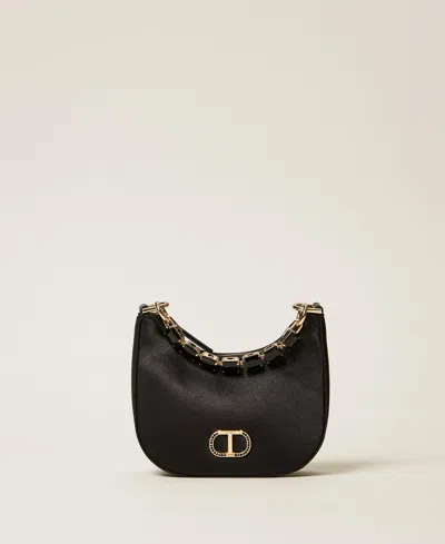 Twinset Sac « Croissant » En Satin Avec Strass
