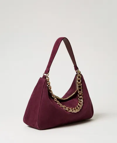 Twinset Sac « Liliane » Moyen En Cuir Velours