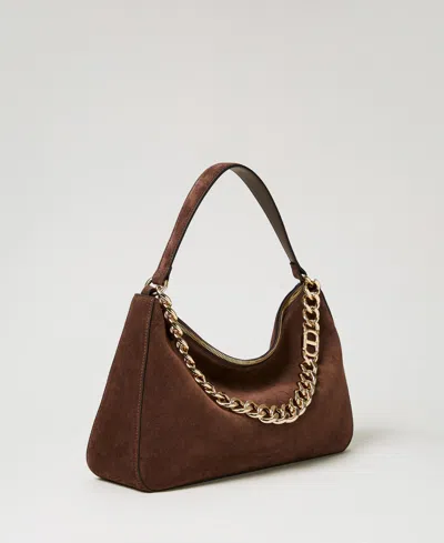 Twinset Sac « Liliane » Moyen En Cuir Velours