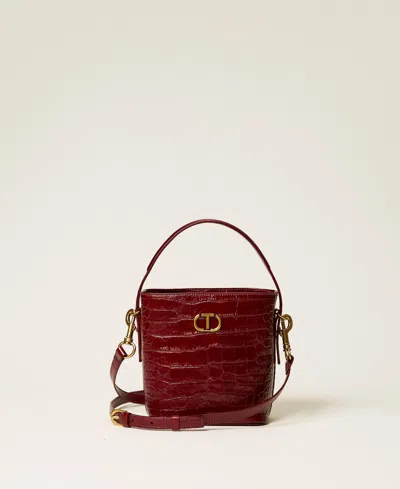 Twinset Sac Seau En Cuir Imprimé Croco
