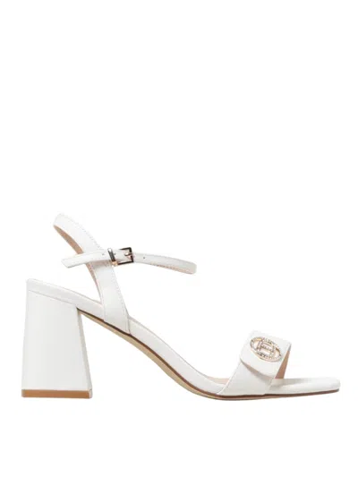 Twinset Sandal With Oval T In Bianco Ottico