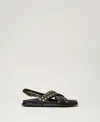 Twinset Sandales En Cuir Avec Clous In Black