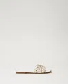 Twinset Twin-set Slip-on Sandals With Gold-tone Stud Embellishments In White