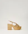Twinset Woven Sandals In Gold