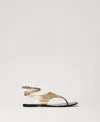 Twinset Sandales Plates Nu-pieds En Cuir In Multi