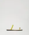 Twinset Slide Sandals With Jewel Detail In Yellow