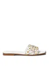 Twinset Twin-set Slip-on Sandals With Gold-tone Stud Embellishments In White