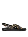 Twinset Sandales En Cuir Avec Clous