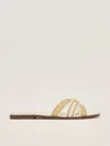 Twinset Sandalo In Paglia Flat Shoes In Neve