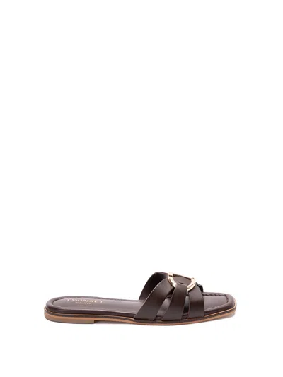 Twinset Sandals In Brown