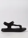 Twinset Sandals In Canvas And Smooth Leather In Black