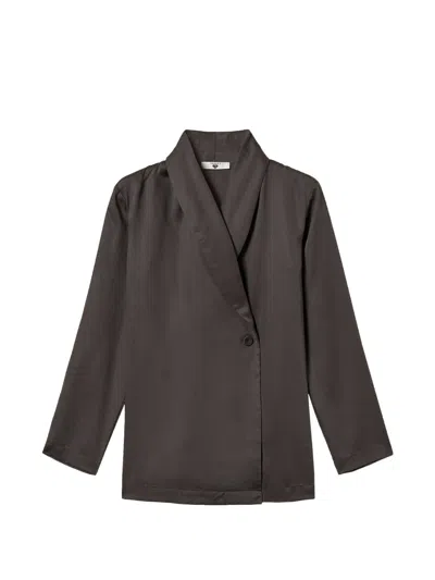 Twinset Satin Blazer In Brown
