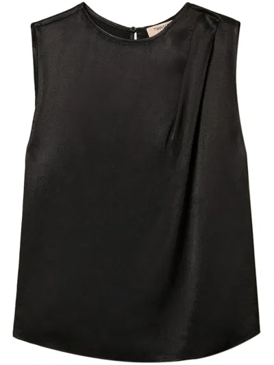 Twinset Satin Blouse In Black