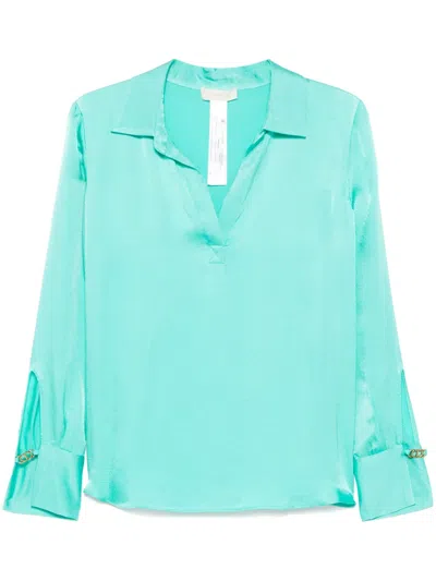 Twinset Satin Blouse In Green