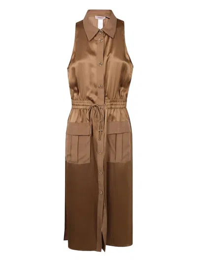 TWINSET SATIN BUTTON-DOWN SHIRT DRESS