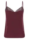 Twinset Lace-trimmed Top In Burgundy