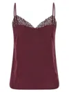 Twinset Satin Lace Top In Red