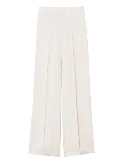 Twinset Satin Palazzo Trousers In White