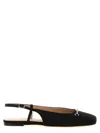 Twinset Black Ballet Shoes With Square Toe And Logo Plaque On The Front In Tech Fabric Woman