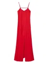 Twinset Long Spaghetti Strap Dress In Red